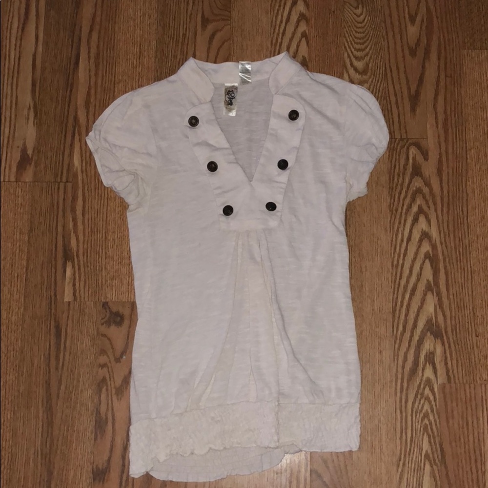 Cream vneck blouse
